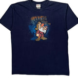 Grumpy Graphic Disney Cartoon T-Shirt - Large Navy Cotton