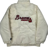 Braves Starter Mlb Baseball Jacket - Large Cream Polyester