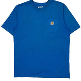 Carhartt Tall T-Shirt - Large Blue Cotton
