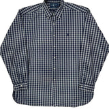 Ralph Lauren Checked Shirt - Large Blue Cotton Blend