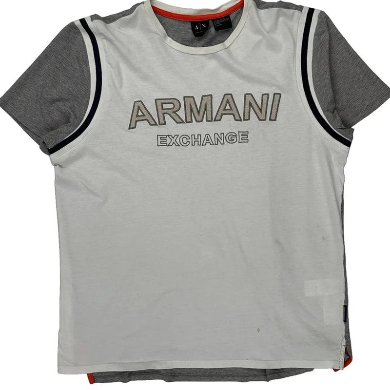 Armani Exchange Spellout T-Shirt - XL Grey Cotton