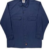 Dickies Shirt - Medium Navy Polyester Blend