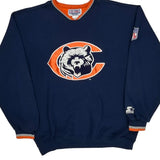 Chicago Bears Starter Football Sweatshirt - Large Navy Polyester Blend