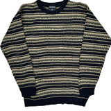 Jantzen Striped Sweater - XL Black Acrylic