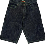 Risk Jean Contrast Stitch Denim Shorts - 36W 11L Green Cotton