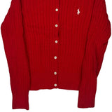 Age 8-9 Polo By Ralph Lauren Cardigan - Medium Red Cotton