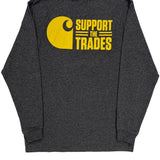Support The Trades Carhartt Long Sleeve T-Shirt - Medium Gray Cotton