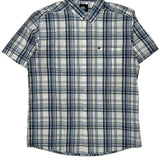 Quiksilver Checked Short Sleeve Shirt - XL Blue Cotton