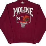 Basketball Fruit Of The Loom College Sweatshirt - XL Burgundy Cotton