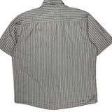 Dickies Striped Short Sleeve Shirt - Large Gray Cotton