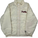 Braves Starter Mlb Baseball Jacket - Large Cream Polyester