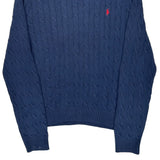 Polo By Ralph Lauren Cable Knit Sweater - 2XL Blue Cotton