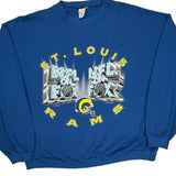 St. Louis Rams Nfl Graphic Sweatshirt - Large Blue Cotton