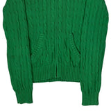 Ralph Lauren Sport Cable Knit Hoodie - Large Green Cotton