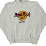 Orlando Hard Rock Cafe Graphic Sweatshirt - Large White Cotton