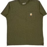 Carhartt T-Shirt - Large Green Cotton