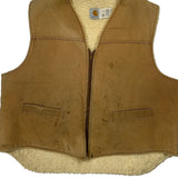 1980S Carhartt Gilet - 2XL Brown Cotton