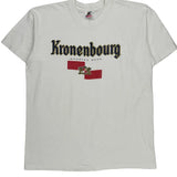 Single Stitch Imported Beer Fruit Of The Loom Graphic T-Shirt - XL White Cotton