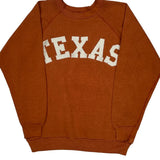 80S Texas Discus College Sweatshirt - XL Orange Cotton Blend