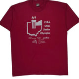 Ohio Senior Olympics 1996 Fruit Of The Loom Graphic T-Shirt - XL Red Cotton Blend