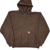 Carhartt Hoodie - 2XL Brown Cotton Blend