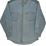 Levis Striped Denim Shirt - Medium Blue Cotton