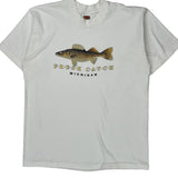 Michigan Fruit Of The Loom Graphic T-Shirt - Large White Cotton