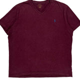 Polo By Ralph Lauren T-Shirt - Large Burgundy Cotton