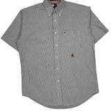 Tommy Hilfiger Striped Short Sleeve Shirt - Small Black & White Cotton