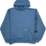 Carhartt Spellout Hoodie - XL Blue Cotton