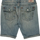 True Religion Denim Shorts - 32W 11L Light Wash Cotton