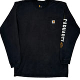 Carhartt Spellout Long Sleeve T-Shirt - Large Black Cotton