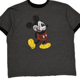 Mickey Mouse Disney Cartoon T-Shirt - XL Gray Cotton