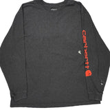 Carhartt Spellout Long Sleeve T-Shirt - 2XL Grey Cotton