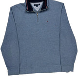 Tommy Hilfiger 1/4 Zip - Large Blue Cotton
