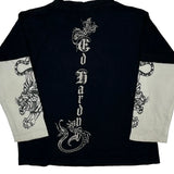 Age 3-4 Ed Hardy Graphic Long Sleeve T-Shirt - XS Black Cotton