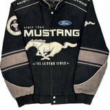 Mustang Fordham Ford Nascar Bomber Jacket - Medium Black Cotton