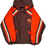 Age 10-12 Cleveland Browns Nfl Football Jacket - Medium Brown Polyester