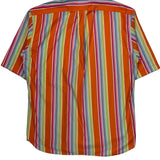 Ralph Lauren Striped Short Sleeve Shirt - Large Multicoloured Cotton