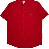 Vintage Lacoste Short Sleeve Shirt - Medium Red Cotton