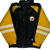 Steelers Nfl Football Jacket - Large Black Nylon