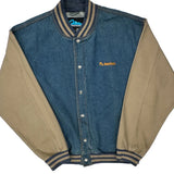 Amerhart Logo Tri-Mountain Varsity Jacket - XL Beige Cotton