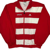 Nebraska Track And Field Adidas Striped Track Jacket - 2XL Red Cotton Blend