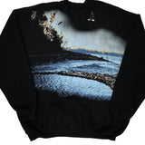 Unbranded Henley Graphic Sweatshirt - XL Black Cotton