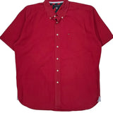 Tommy Hilfiger Short Sleeve Shirt - XL Red Cotton