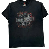 Edmonton, Alberta, Canada Harley Davidson Graphic T-Shirt - Large Black Cotton