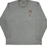Hubble Homes Carhartt Long Sleeve T-Shirt - 2XL Grey Cotton