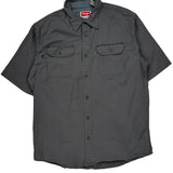Wrangler Short Sleeve Shirt - Medium Gray Cotton Blend