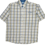Southpole Checked Short Sleeve Shirt - Medium Blue Cotton