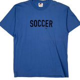 Made In USA Soccer Nike Graphic T-Shirt - Large Blue Cotton